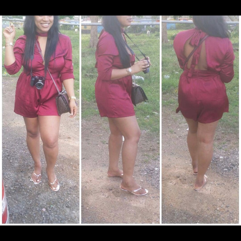 Cut out back romper